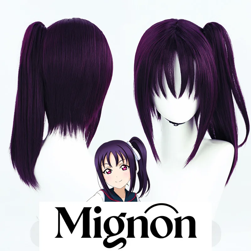 Love Live! Słońce!! Peruka do cosplayu Kadowaki Seira, imitacja skóry głowy, pojedynczy kucyk