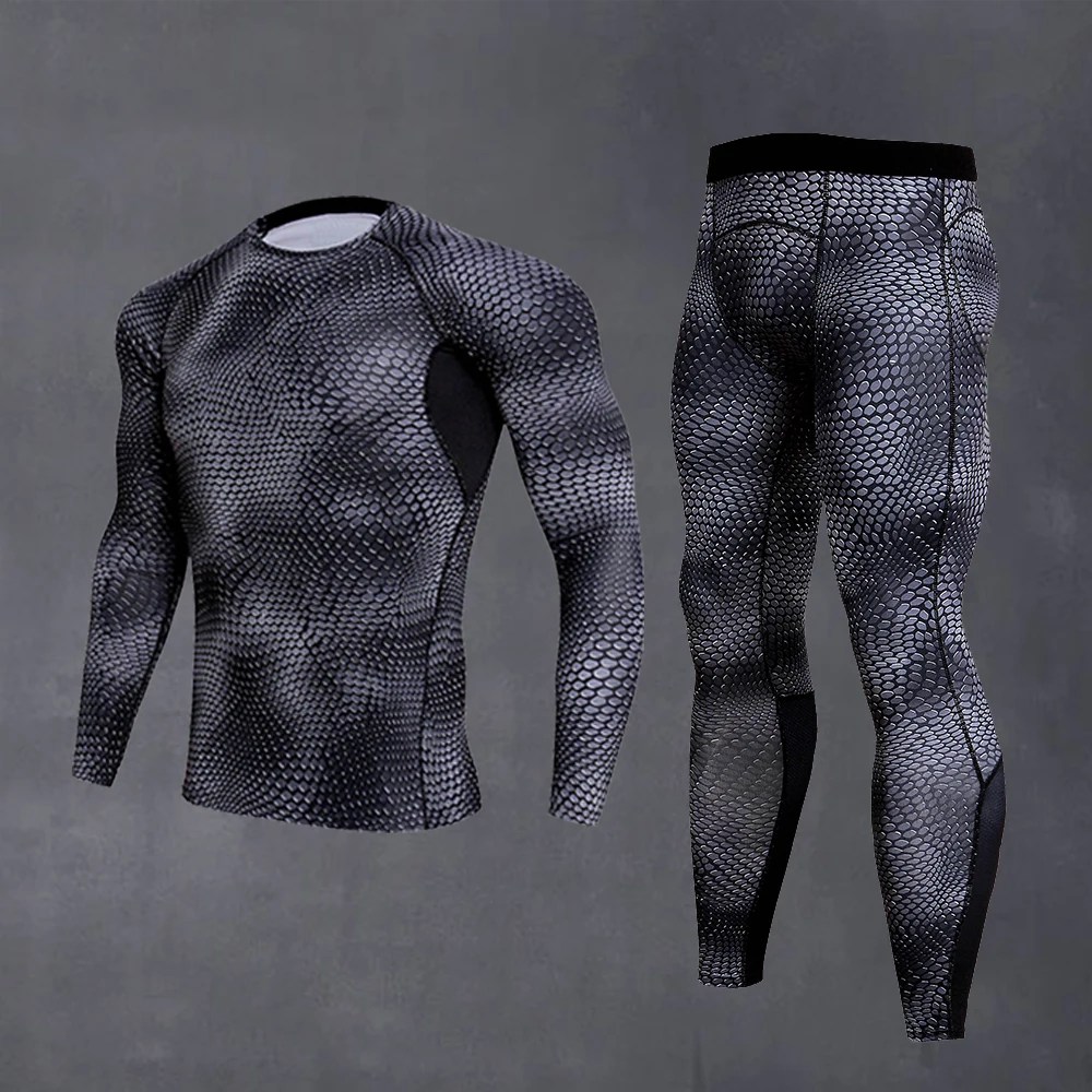 

Men's Fitness Crossfit Suits Men Compression Tracksuit Short Sleeve T-shirt Sets Men Gyms Fitness Sportswear Breathable Tights