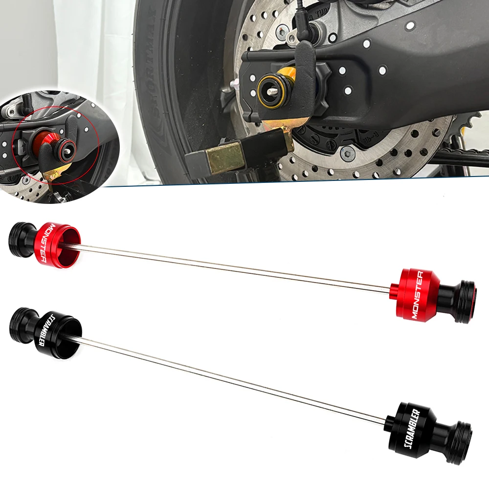 

For Ducati Monster 696 795 797 Scrambler 400/X/XC 800 1100 Motorcycle Rear Swingarm Sliders Spools Stand Bobbins Axle Protector