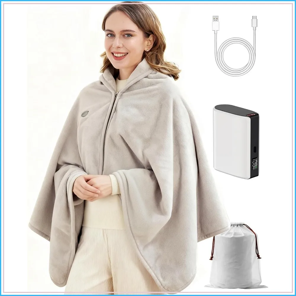 

Cordless Heated Blanket, Battery Operated & Rechargeable Throw – Portable Electric Blanket with Far-Infrared Heating, Faux Rabbit Fur, 9000mAh Battery, Travel, Office & Outdoor Use