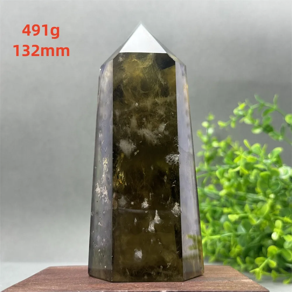 Natural Tea Yellow Transparent Crystal Rod Quartz Column Healing Aura Meditation Spiritual Witchcraft Prayer Home Decoration view 5