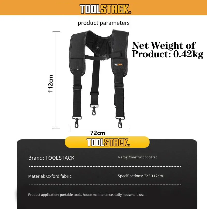TOOLSTACK TSK-51 Construction Work Shoulder Strap Tool Belt Decompression Heavy Duty Harness