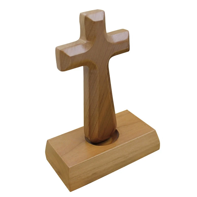 Peace Gifts Solid Wood Cross Decoration Home Decoration Natural Beech Desk Office  Home Decoration Faith