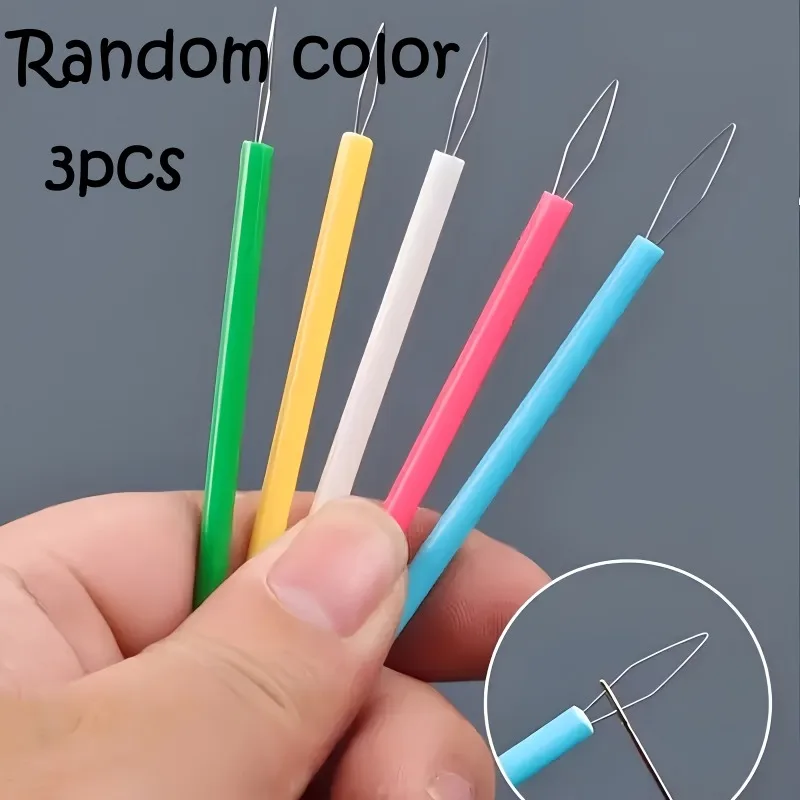 3 PCS Colored Plastic Threading Tools, Sewing Accessories, Convenient Threading Tools, Suitable Bead Weaving Elderly Assistance