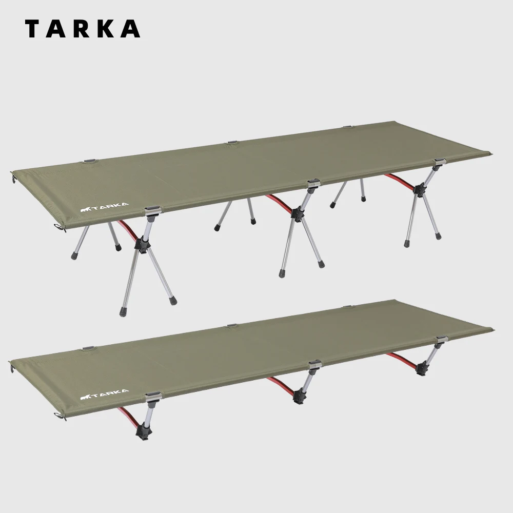 TARKA Portable Camping Cot Lightweight Collapsible Sleeping Bed Tourist Hiking Backpacking Foldable Tent Bed Outdoor Single Beds