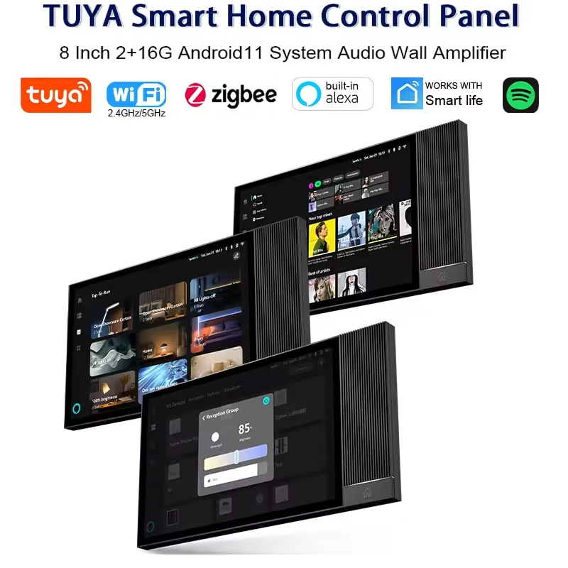 8-Zoll-Tuya-Smart-Home-Zentralbedienfeld 8 Pro Android 11-Audio-In-Wandverstärker Eingebauter Alexa