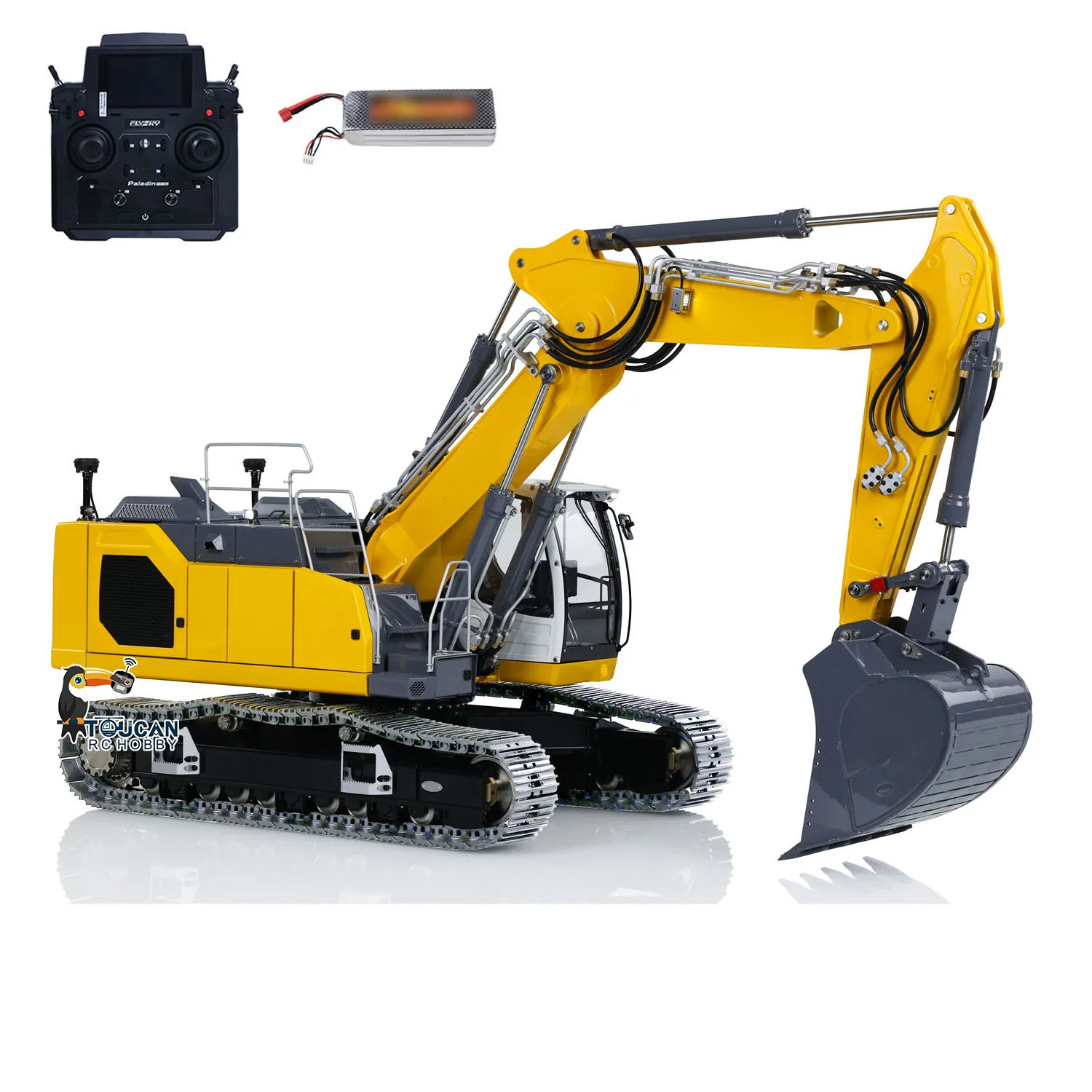 RTR LESU 1/14 LR945 3 Arms RC Hydraulic Excavator PL18EV Lite Radio Control Digger Model Heavy Machine with Light System Toy