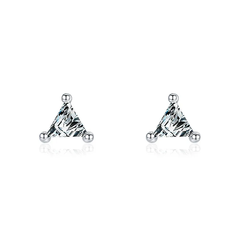 

Apexelle Brand Trendy Jewelry 925 Sterling Silver Stud Earrings For Women Triangular Zircon Stud Earrings Luxury Jewelry