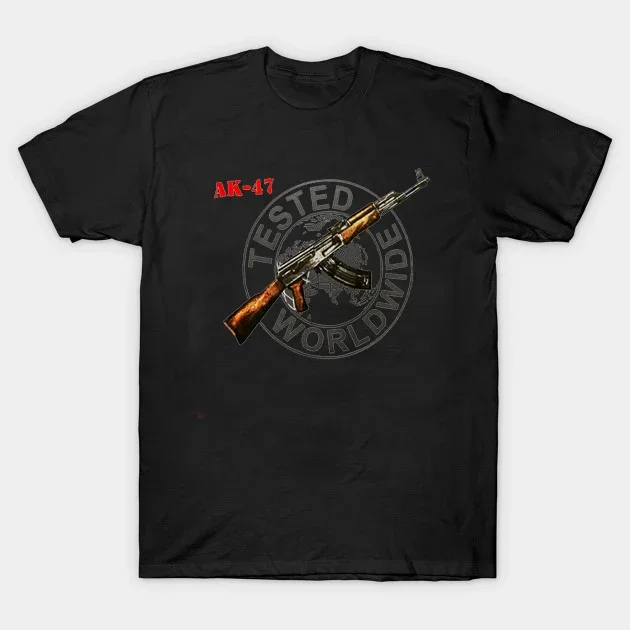 Tested Worldwide Soviet Russia AK-47 Assault Rifle T-Shirt 100% Cotton O-Neck Summer Short Sleeve Casual Mens T-shirt Size S-3XL