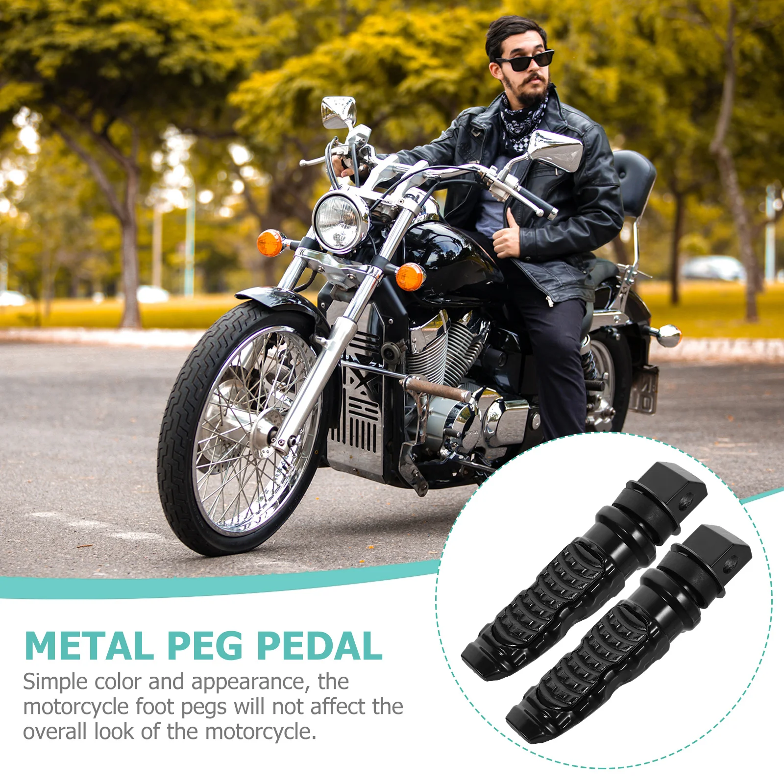 

2Pcs Motorcycle Foot Pegs Metal Footrest Rear Raised Position Easy Install Replacement Foot Pedal Motorcycle Accessories