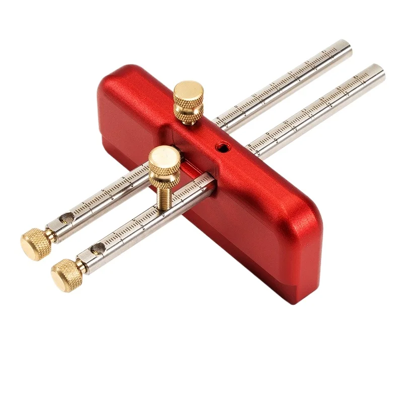 For Woodworking Decoration Scriber Woodworking Scribing Tool, Aluminum Alloy Scriber, Double Rod Woodworking DIY Tool