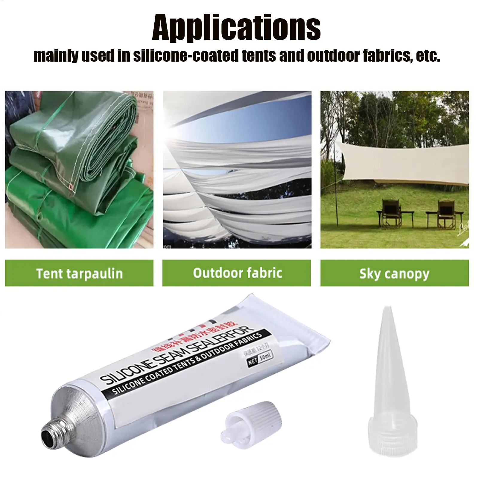 50ml Outdoor Repair Adhesive Waterproof Tent & Awning Sealer Quick Fix for Tents Tarps Shelters Camping Hiking Backpacking ﻿