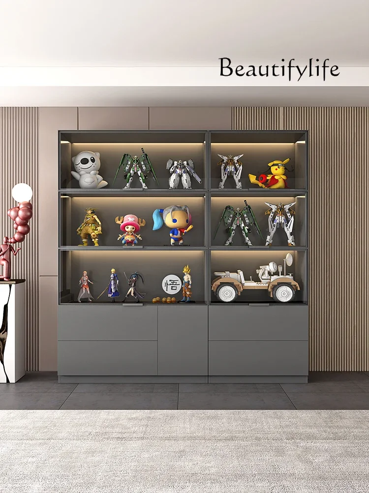 A Figure Lego Display Cabinet Model Toy Transparent Storage Cabinet Dust-proof Glass Door Household Display Cabinet