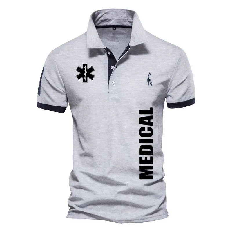 POLO shirt for men EMT Emergency ambulance print Casual European size short sleeve Classic golf shirt Summer men's clothing image 5