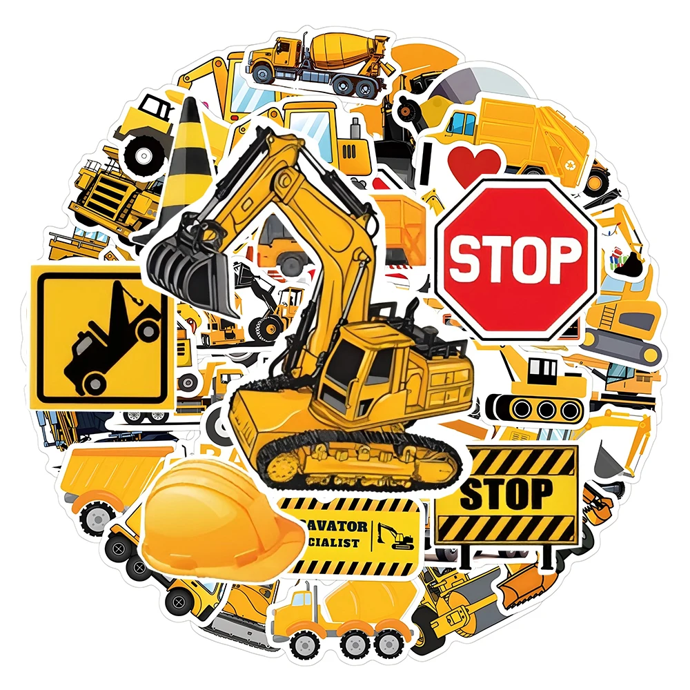 10/30/50PCS Cartoon Engineering Fahrzeug Lkw Aufkleber für Kind Wasserdichte Graffiti Laptop Fahrrad Nette Kinder Belohnung Aufkleber geschenk