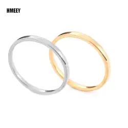HMEEY 2mm Thin Stackable Ring Stainless Steel Plain Band Knuckle Midi Ring for Women Girl Size 3-12