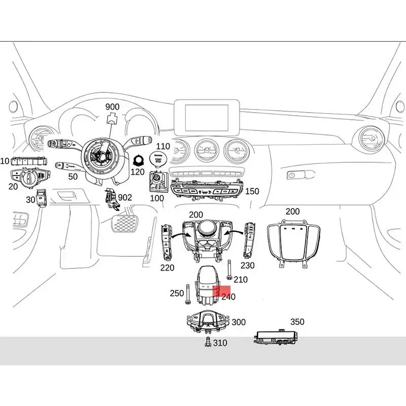 Kontroler Touchpad Moduł sterujący Konsola myszy Dotykowy panel do pisania Do Mercedes Benz E S C GLC GLS/E W205 W253 W166 W222 W213