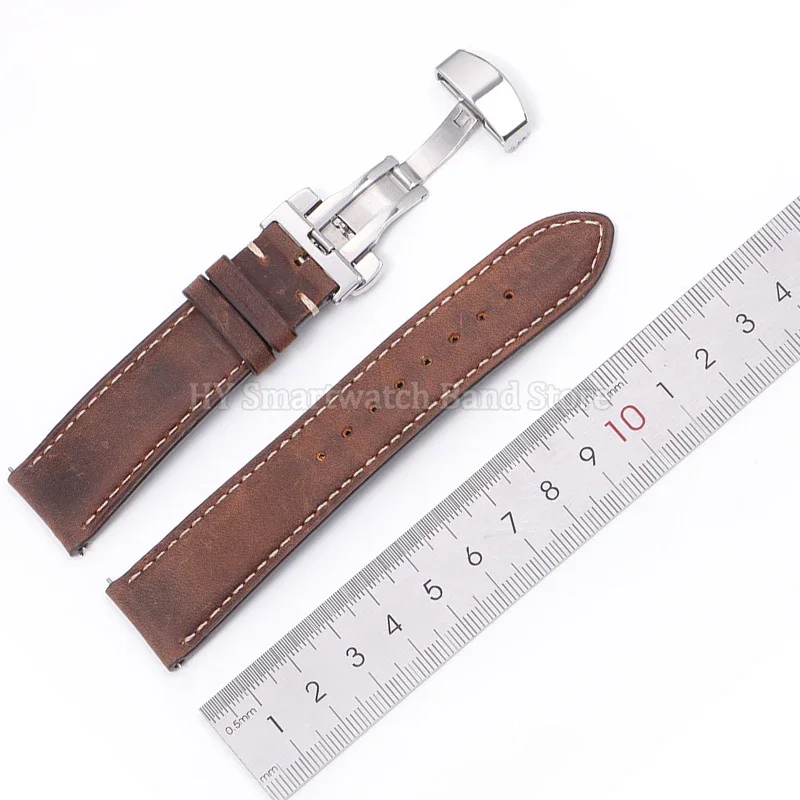 14 مللي متر 16 مللي متر 18 مللي متر 20 مللي متر 22 مللي متر 24 مللي متر جلد البقر حزام ساعة اليد ل رولكس ل Seiko الإفراج السريع المعصم الفرقة فراشة مشبك الجلود سوار
