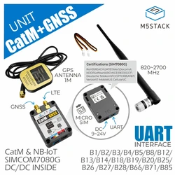 M5スタックの公式si7080g CAT-M/nb-iot nssユニット、キーアンテナ付き