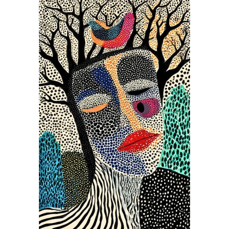 

500/1000/1200/2000 PCS Jigsaw Puzzles Abstract Tree Woman Figure Activity Games for Gameroom Bedroom Gift Home Decor Gift