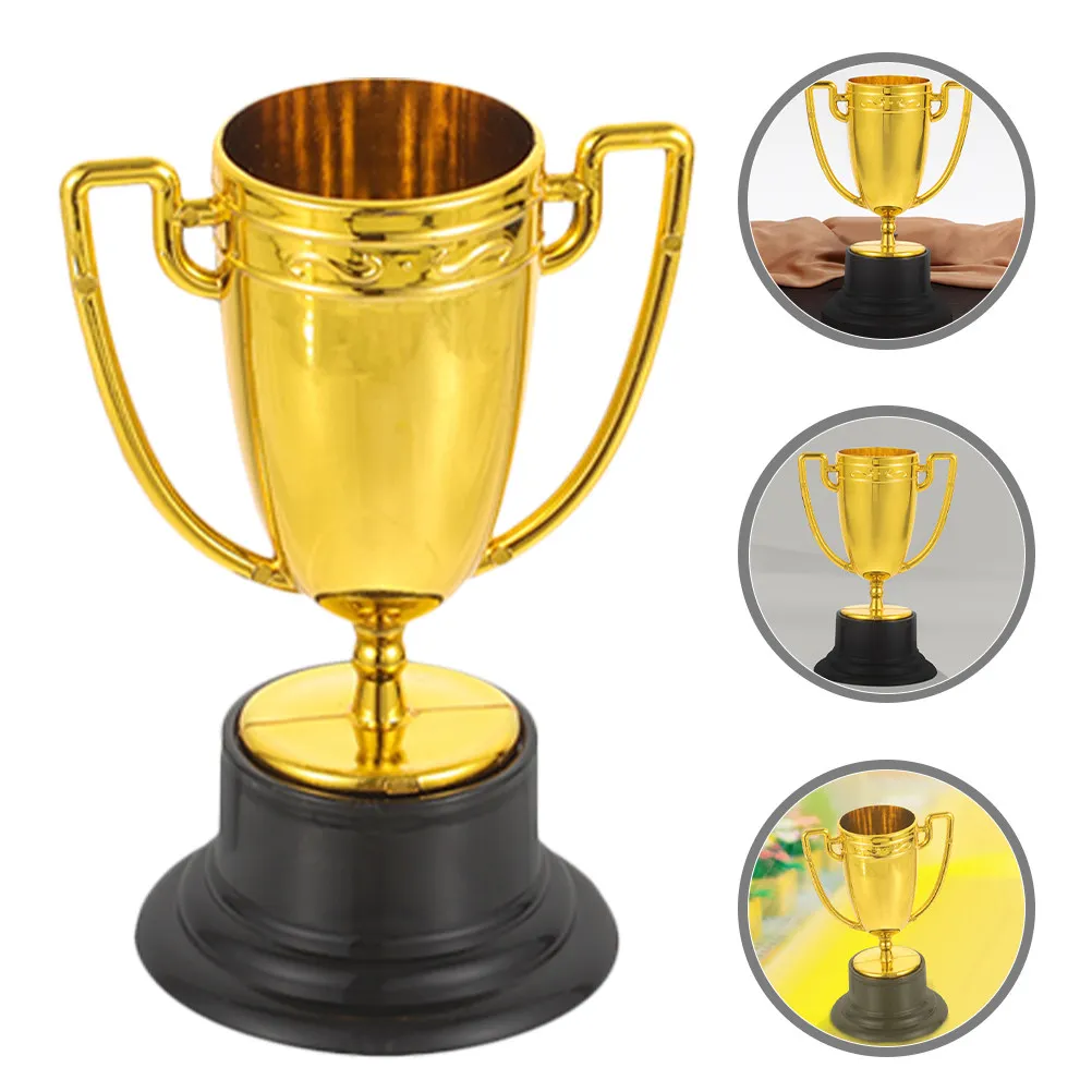10Pcs Honorary Trophy Award Set Delicate Carving Lightweight Design Kids Competition Prize Celebration Decor Mini Desktop Trophy