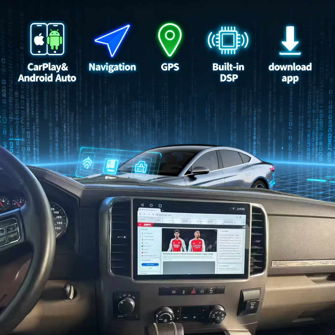 Car Radio horizontal Stereo For Dodge Ram 1500 2500 3500 2008-2018 Carplay Android GPS Navi Head Unit Car Auto Multimedia Player