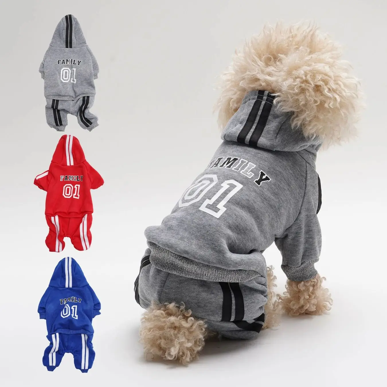 

3 Pack Pet Hoodie Sweatshirts Digital Print Vertical Stripes for Medium Small Dogs And Cats