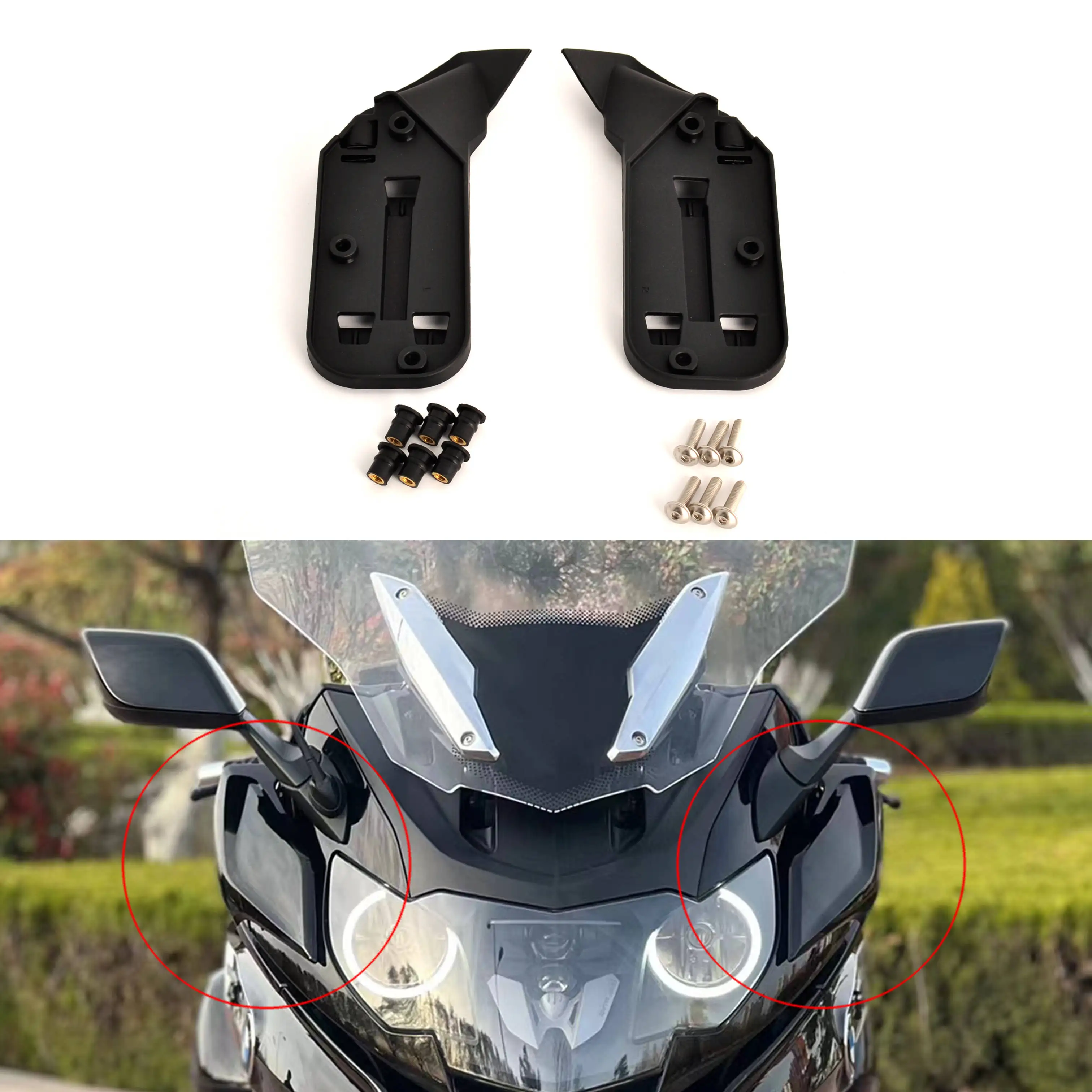 

Motorcycle Left Right Spoiler Flanks Of The Mounting Brackets For BMW K1600GT K600GTL K1600B K1600BGA 2011-2023