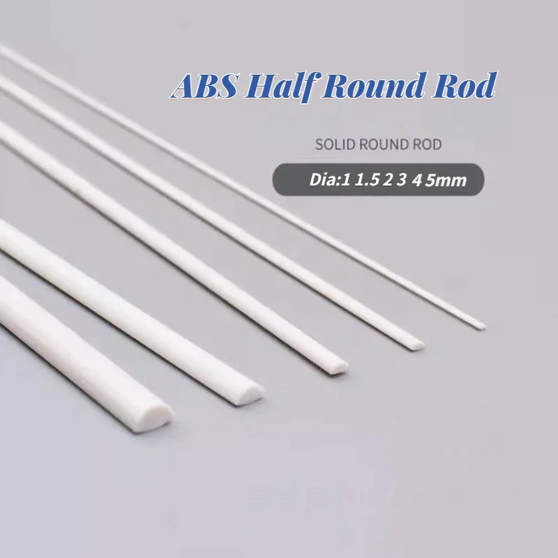 500mm ABS Half Round Rod Model Toys Diorama Sand Table Architecture Building Materials 1mm-6mm Plastic Stick Model Making Kits