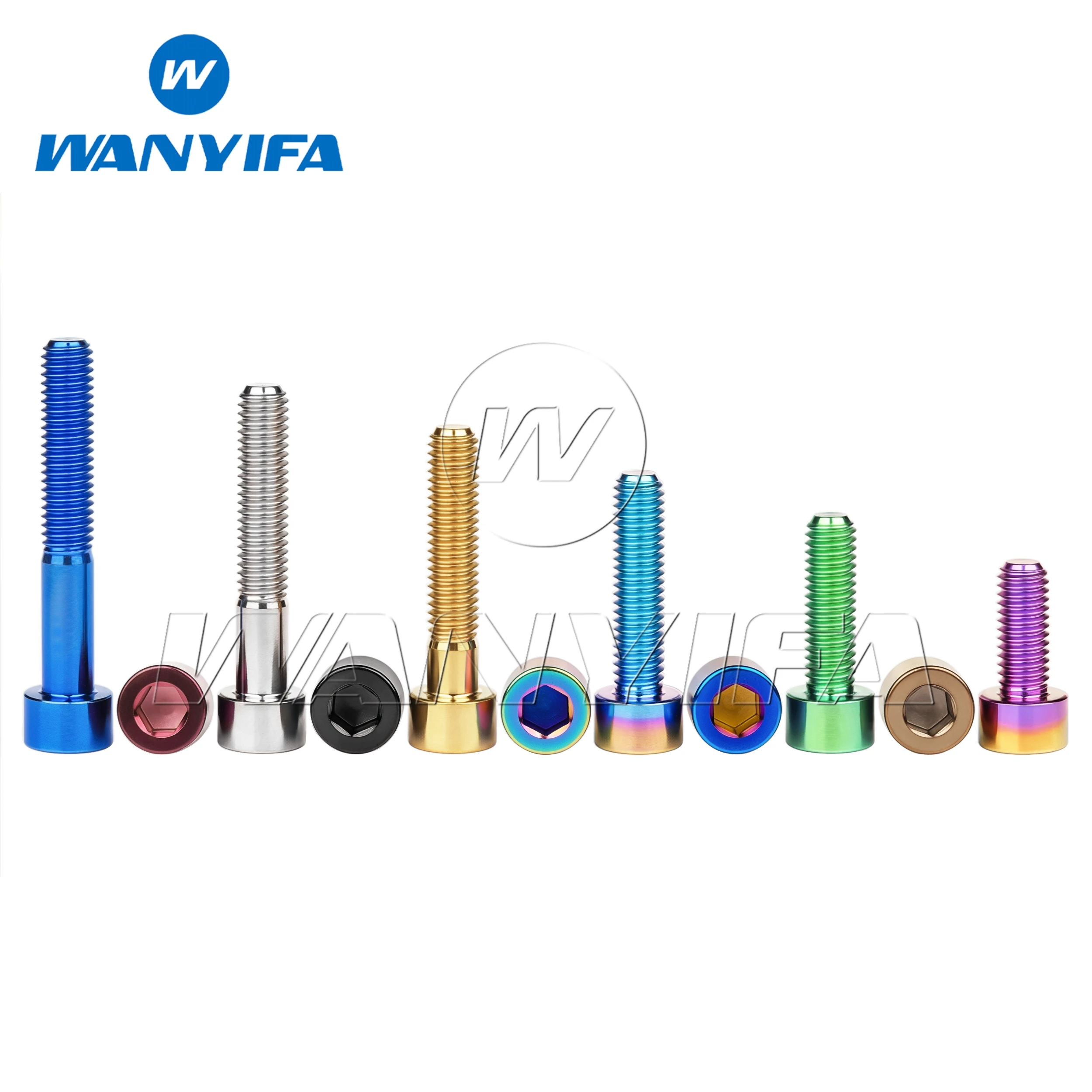 Wanyifa Titanium Bolts M6x 10 15 16 18 20 25 30 35 40 45 50 55 60 65mm Allen Hex Head Screw Fit Headset Cap Mountain Road Bike