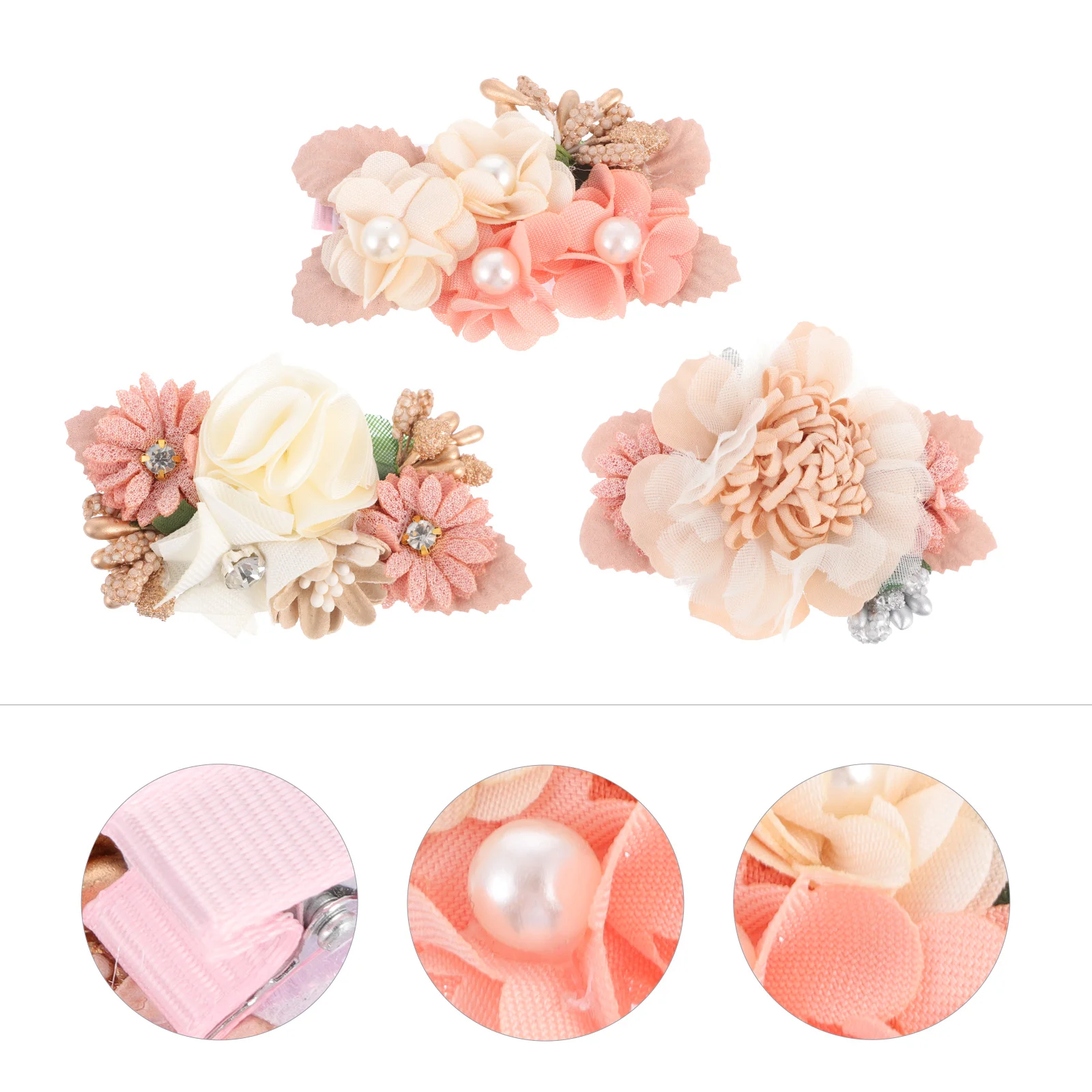 

3 Pcs Hair Toppers Children's Floral Clips Bride Flower Headdress Hairpin Bridesmaid Hairpins Wedding