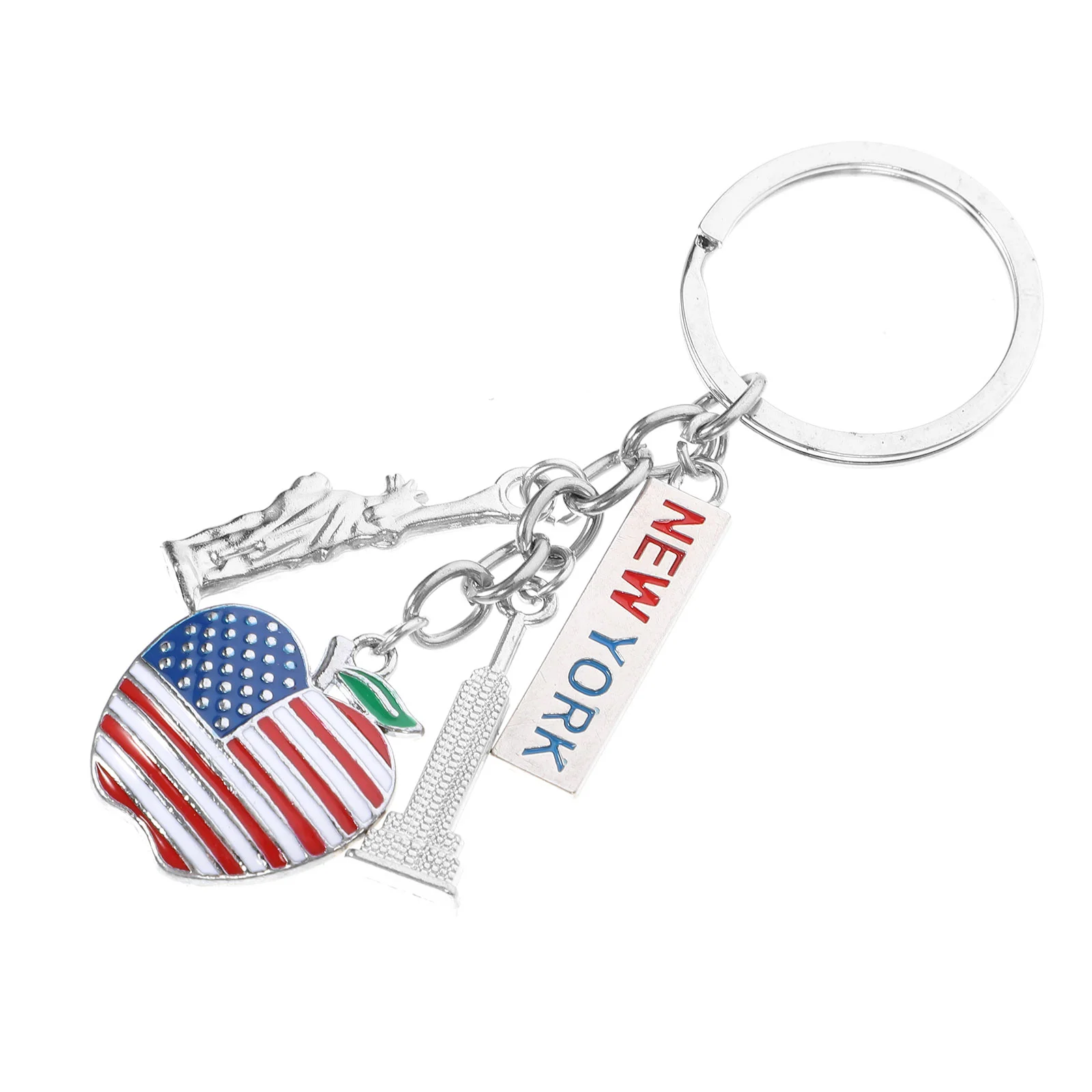 Stylish Sun Glasses for Women New York Key Chain Fob Pedant Keychain Alloy Metal Ring Travel