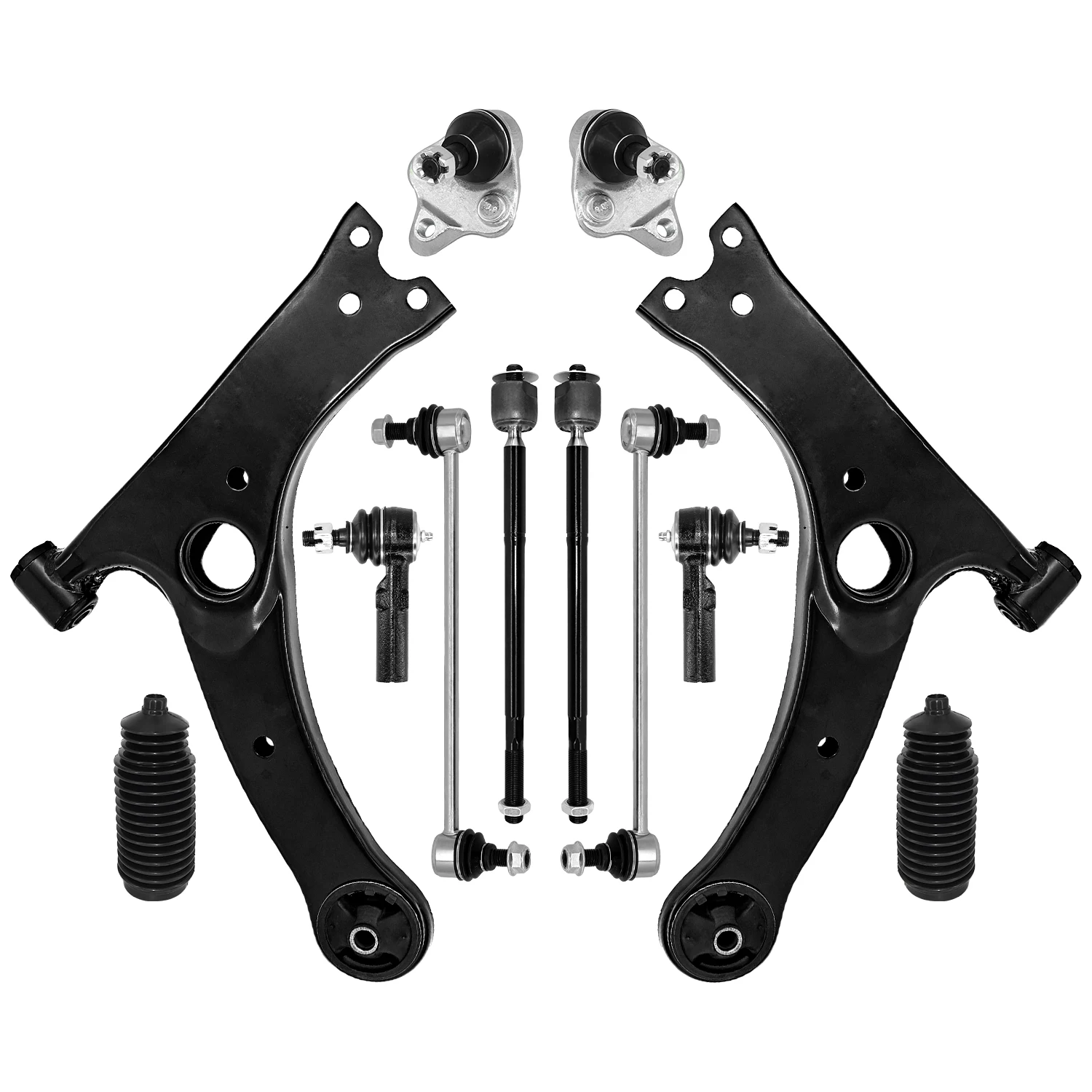 AzbuStag 12Pcs Front Lower Control Arm Ball Joint Sway Bar Link for Toyota Corolla 2009-2013