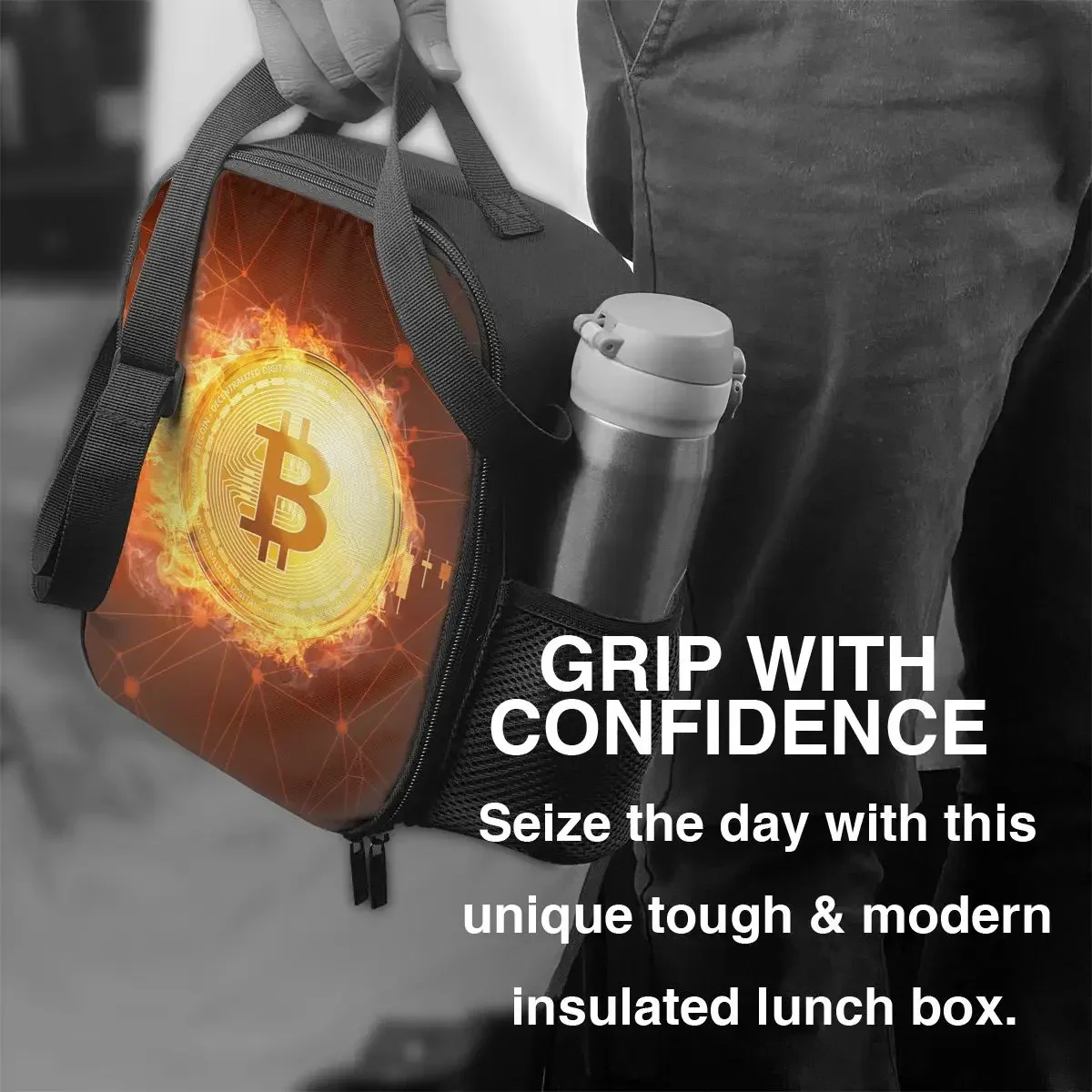 Bolsa de almuerzo con aislamiento de monedas de Bitcoin para mujer, Btc, Crypto, Enfriador de moneda, fiambrera térmica, oficina, Picnic, viaje