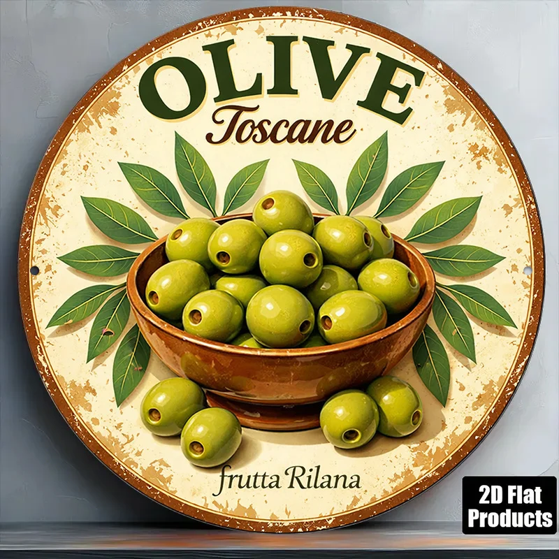 2D Flat - 1pc Round Sign, Vintage Plaque about 