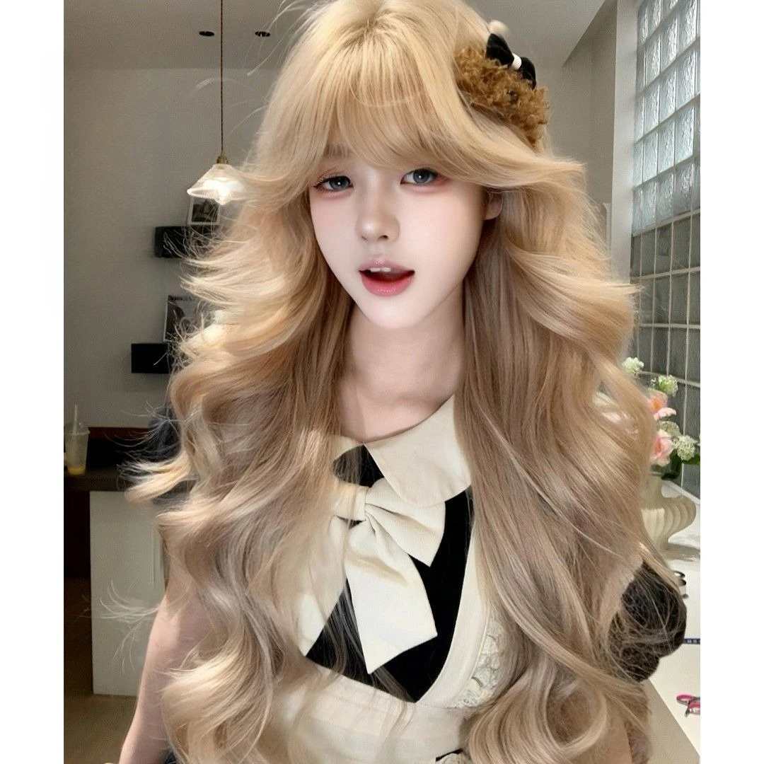 

Sweetheart Barbie Ashely Wig Long Wavy Hair Women's Wig Light Blonde Curly Lolita Wigs Headband Synthetic Wigs for Daily Use