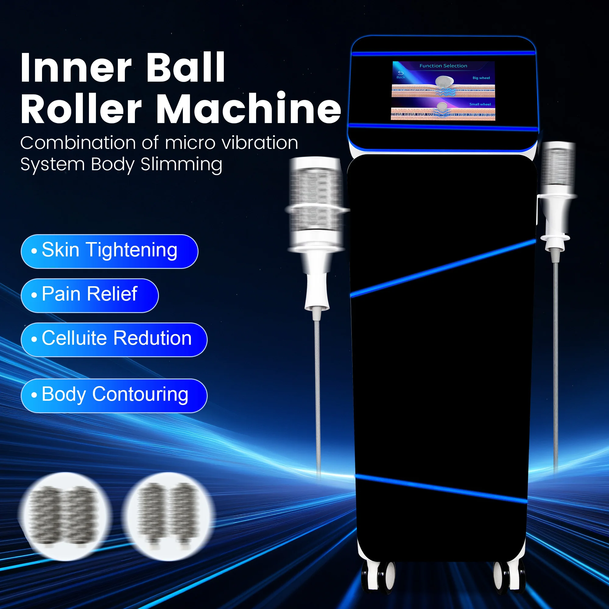 Inner Ball Roller Machine 360 Rotating Massage Roller Skin Tightening Cellulite Removal Body Contouring Salon Device
