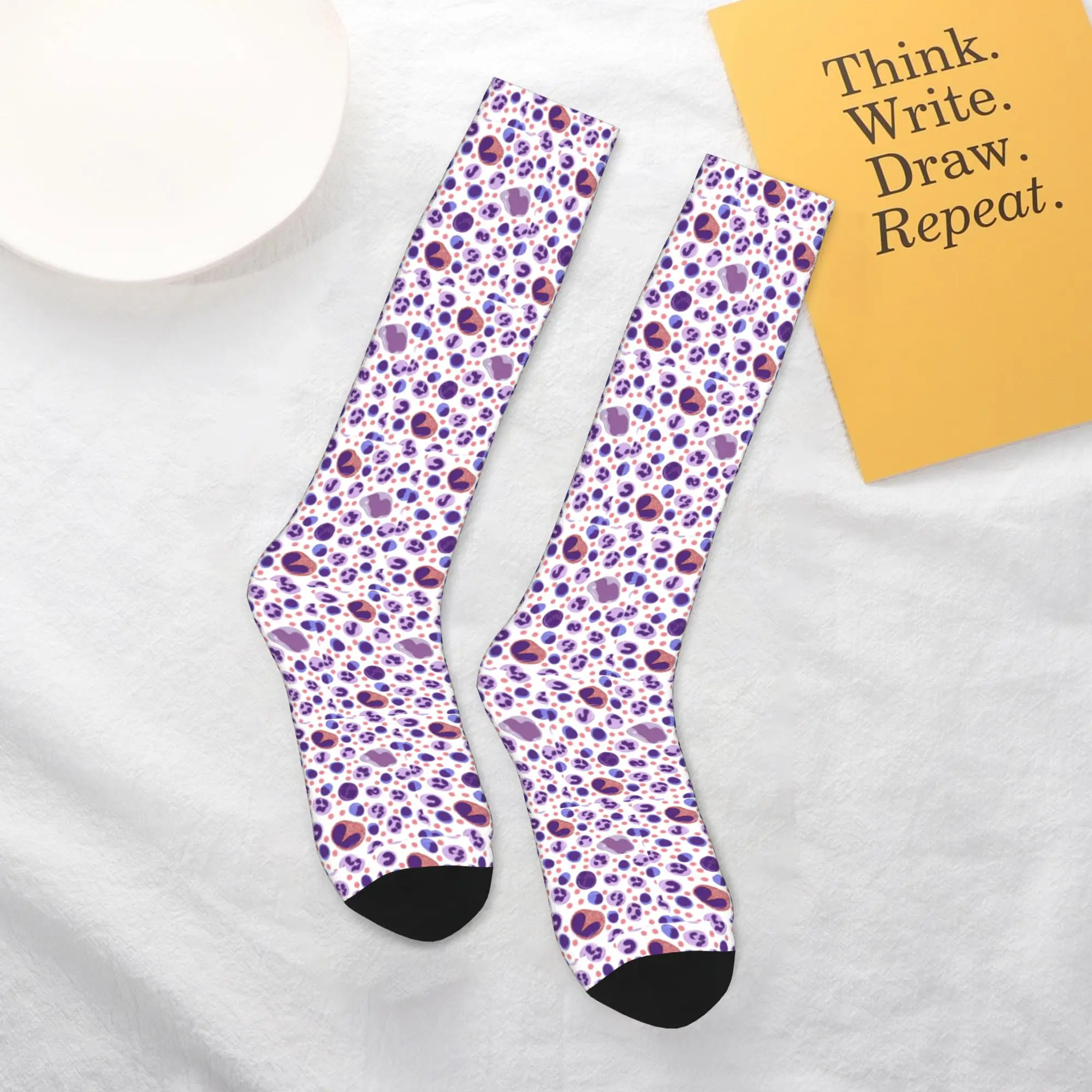 

Всесезонные чулки для экипажа, большие белые носки с кровяным рисунком, модные длинные носки в стиле Харадзюку в стиле хип-хоп, аксессуары для мужчин и женщин