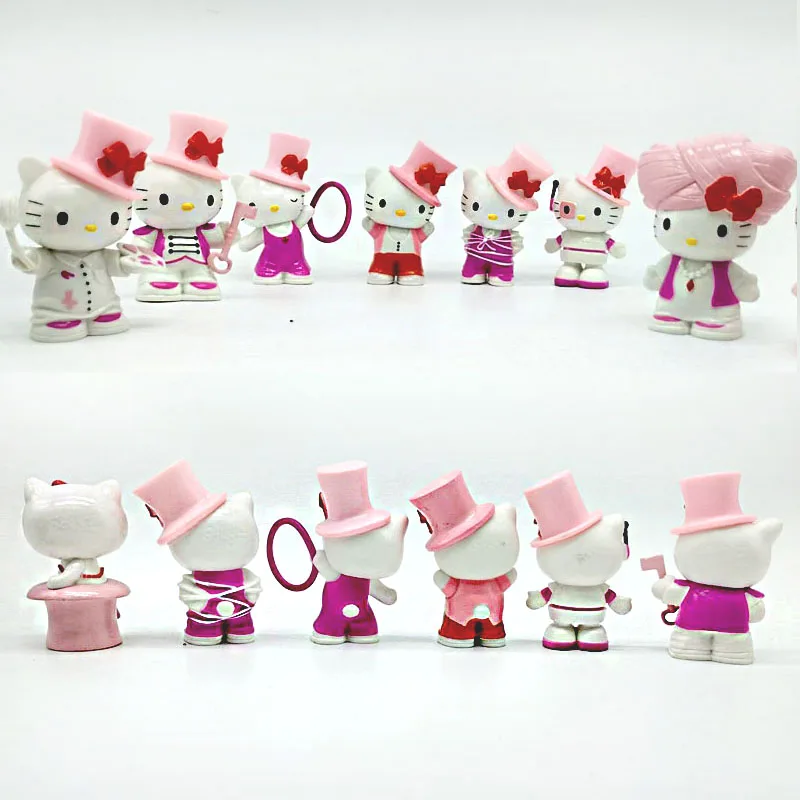 Hellokittys Do A Little Trick for The New Year's Party Action Figures Doll Model Toy Collectible Desktop Ornaments Kids Gifts