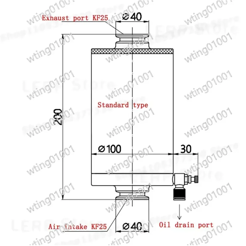 for GL-6 Rotary Vane Pump Oil Mist Filter KF25 Exhaust Trap Aluminum Alloy Housing Prevents Smoke Emission Efficient