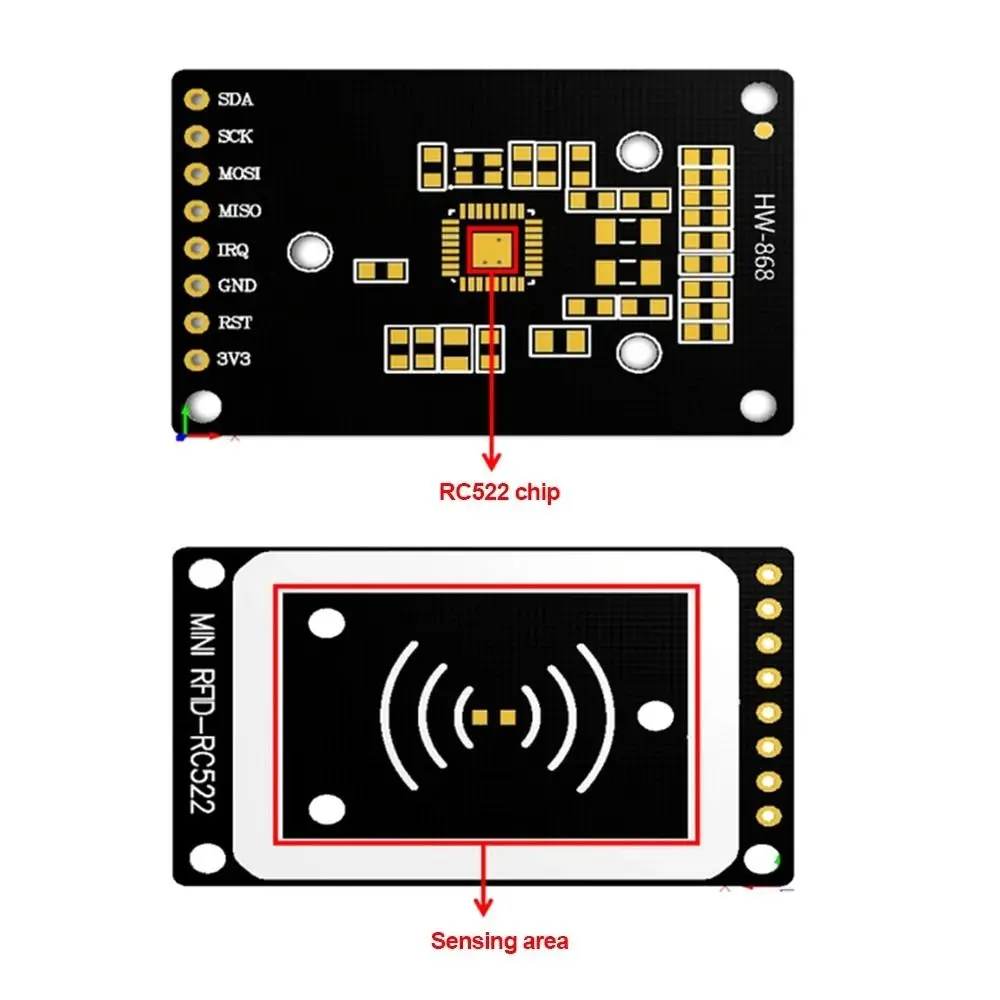 Professional 13.56MHz Frequency RFID Module 3.3V Compact IC Reader Writer SPI Interface RFID Tag Writer Access Control Systems