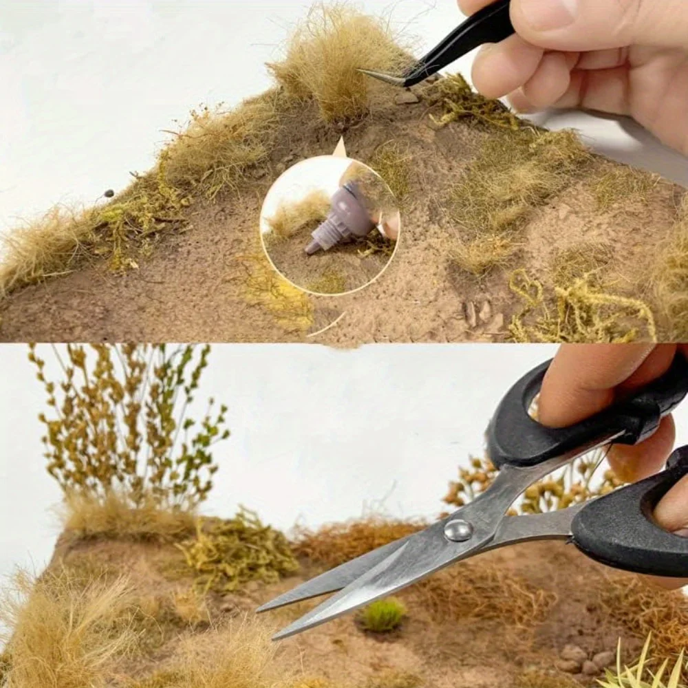 Simulação em miniatura modelo de grama murcha cluster de feno diy trem ferroviário/mesa de areia/escena militar micro paisagem diorama kit