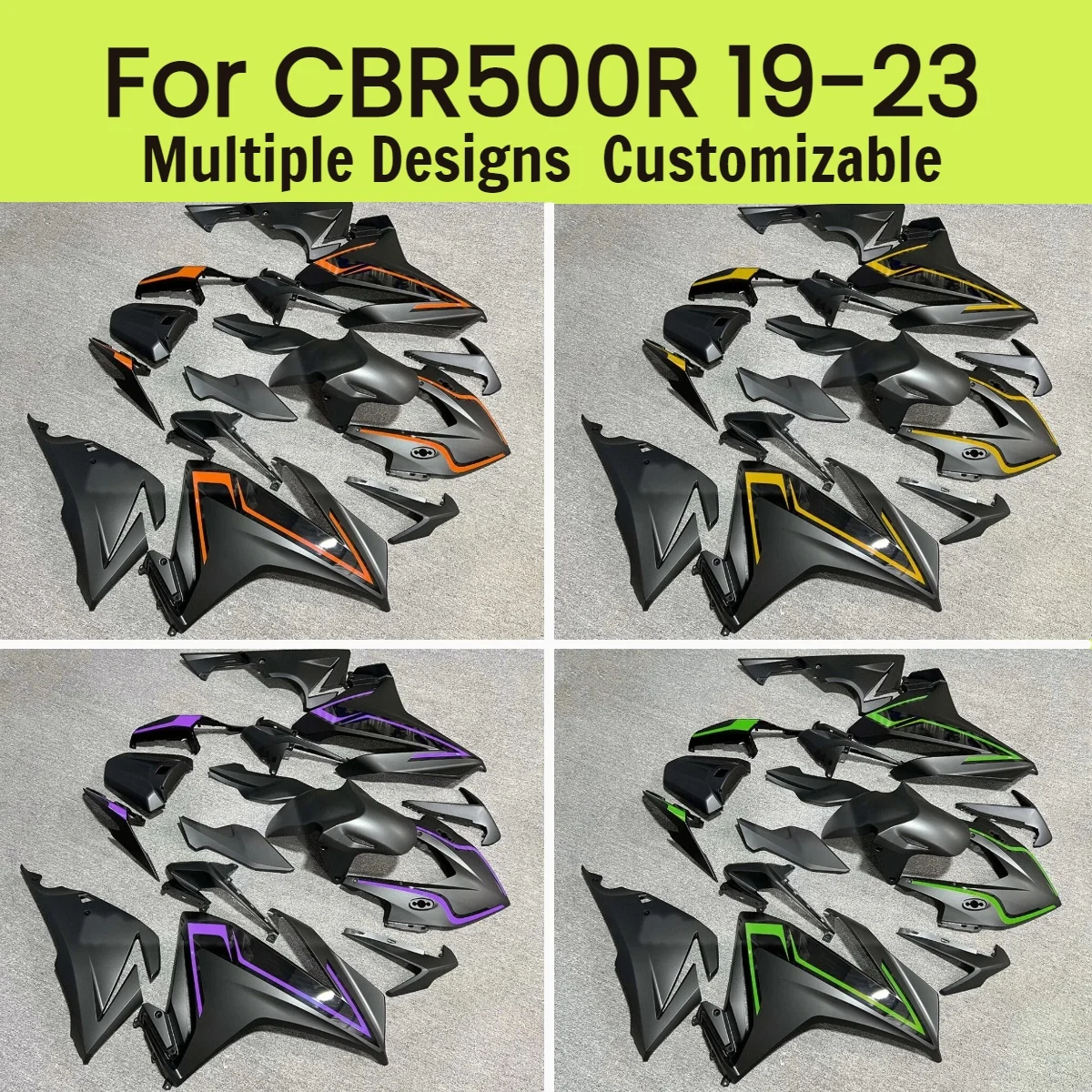 

Комплект обтекателей для мотоцикла Honda CBR500R 2019-2023, пластиковые детали кузова CBR 500R 19-23, неоригинальные обтекатели