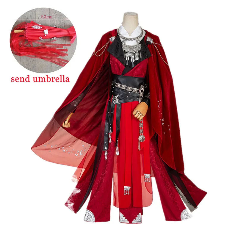 Anime tian guan ci fu cosplay hua cheng kostuum heaven official's zegen huacheng rood kostuum voor mannen en vrouwen chinese anime cos