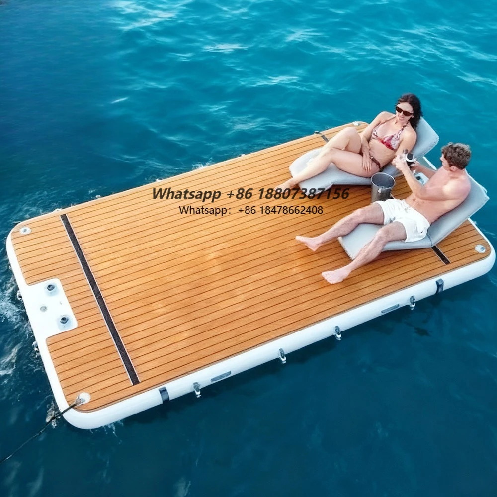 

Commercial Wholesale Water Dock Float Platform Adults Jet Ski Floating Dock Yacht Party Custom Inflatable Floating Dock Platform