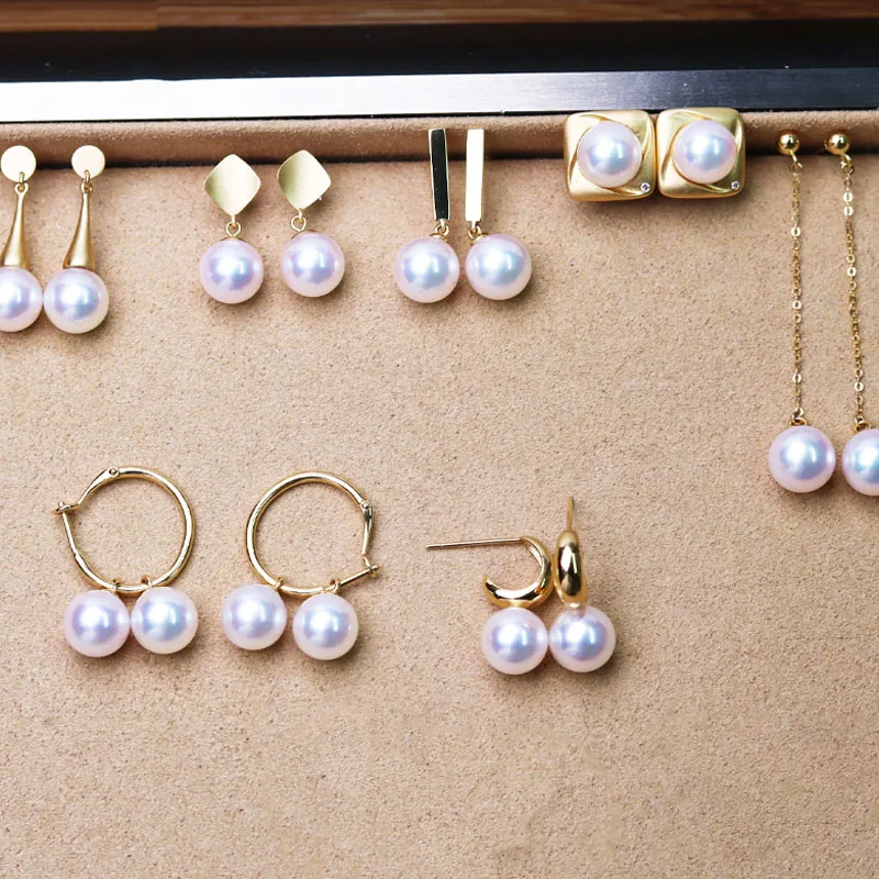 AAAAA Seawater Japan Akoya Natural Pearl Round Beads White Bright Color for DIY Earring Necklace Ring Jewelry Accessories