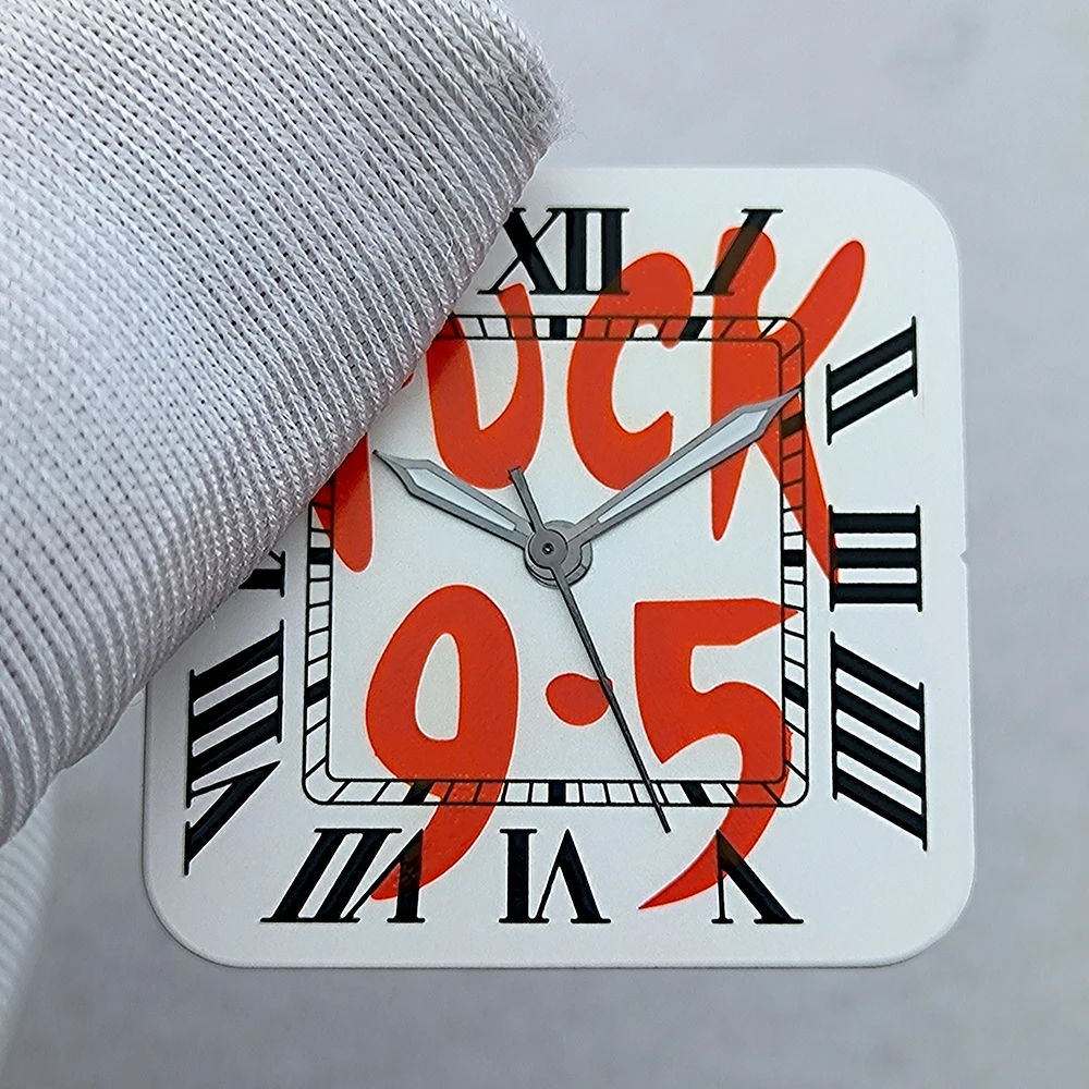 Esfera NH35 de 27mm, esfera cuadrada con logotipo personalizado, números romanos, sin Esfera luminosa, compatible con accesorios de reloj de movimiento NH35