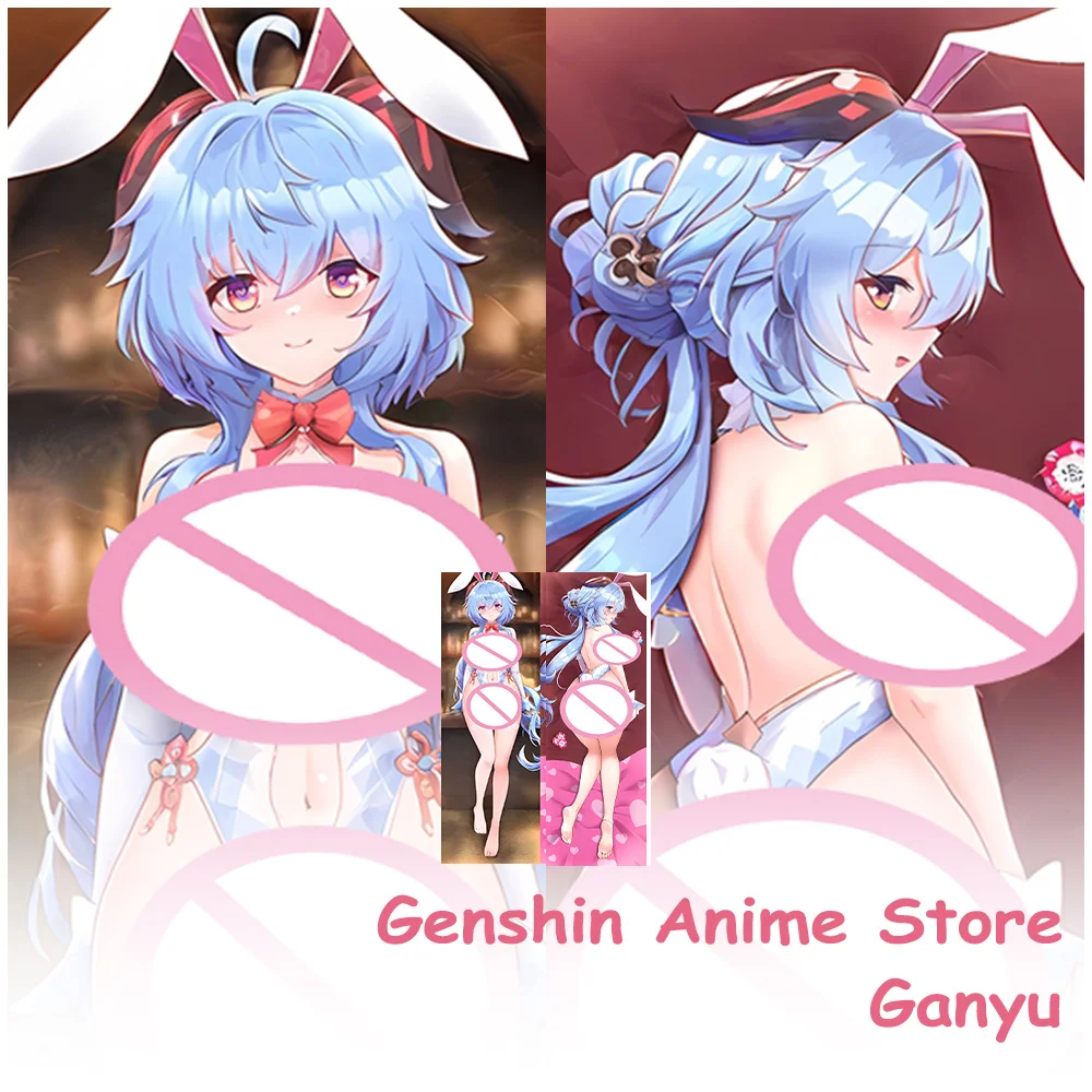 

Dakimakura Genshin Impact Bunny Girl Ganyu Body Pillowcase Cosplay Props Anime Double-Sided Printed Otaku Pillow Cushion Covers