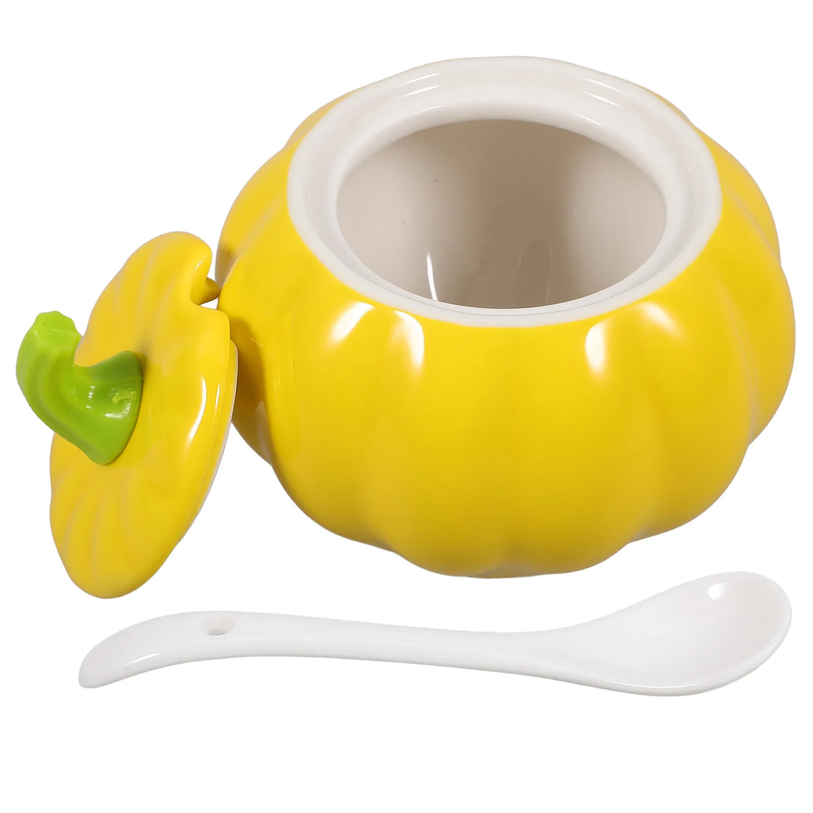 Juego de 1 Tarro de Cerámica con Forma de Calabaza para Sal, Pimienta, Azúcar, Especias, Café, Almidón de Maíz, Caldo de Pollo en Polvo, Almacenamiento de Cocina