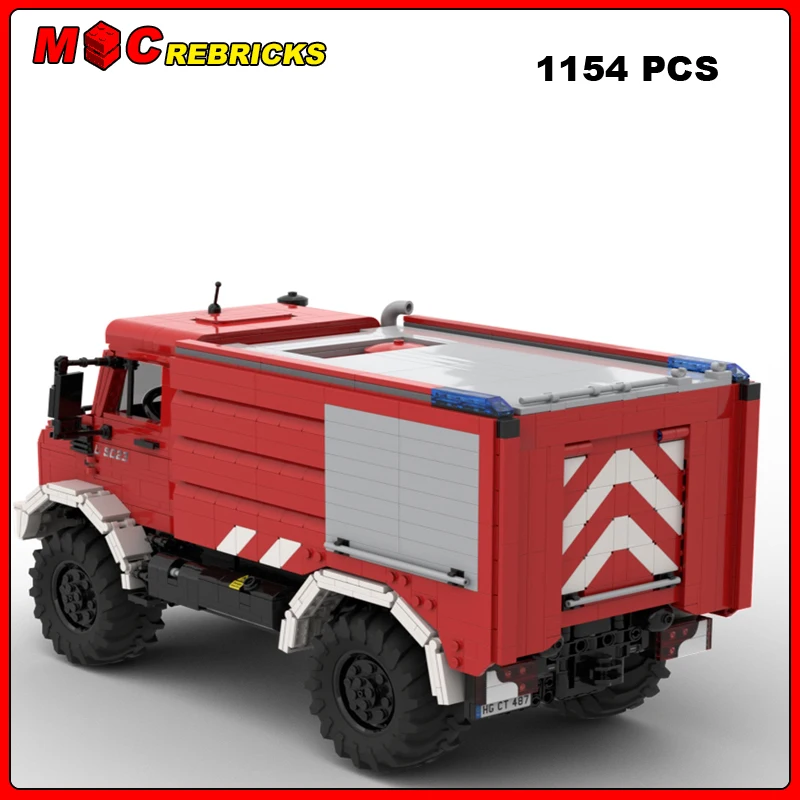 MOC Transportation Series Transport Truck FIRE TRUCK MODULE Model DIY Assembling Bricks Building Blocks Boys Toys Kids Xmas Gift